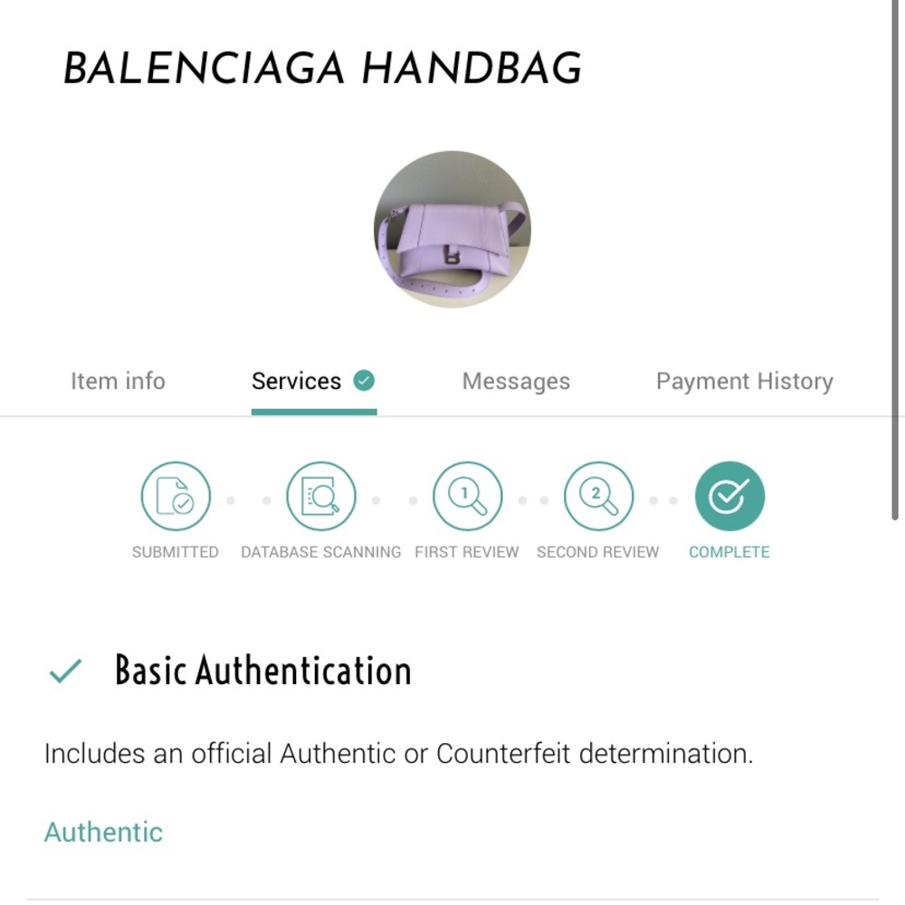 AUTH BALENCIAGA Hourglass Downtown Lilac Shoulder Bag crossbody COA INCLUDED - Picture 2 of 13